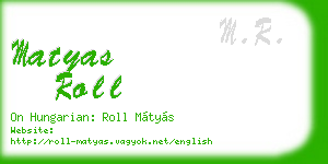 matyas roll business card
